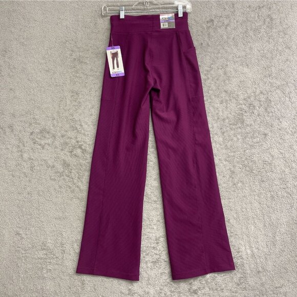 NEW 32 Degrees Cool Women's XS Active Flare Rib Pants Purple High Waist - Picture 4 of 11